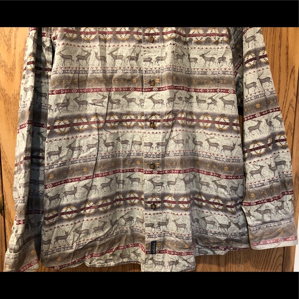 Rare Woolrich Deer Button Down Shirt Top XL - Picture 5 of 6